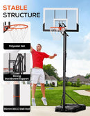 Mayfire Kids Basketball Hoop Adjustable Height 4-8.5 FT, Portable Basketball Goal System with 33'' Shatterproof Backboard for Kids Youth Teens in Driveway, Backyard, Outdoor Play by TinyTreasures Baby Boutique