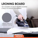 Classic Ironing Board 43" X 13" W/with Iron Rest | Full Metal Construction| Height Adjustable | Heat & Scorch Resistant Fabric | Anti-Skid Feet | Easy to Fold (Dark Grey) by CozyNest Decor
