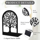 Faccito 5 Pairs Book Ends, Black Metal Bookends for Shelves Decorative, Non Skid Tree Stopper and Flower Shelf Holder for Heavy Books, Home Office School Supplies (Classic) by CozyNest Decor