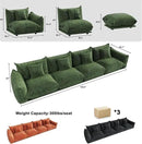 smilesun Modern Minimalist Chenille Modular Sectional Sofa, Oversized Couch and Loveseat Set with Thick Cushions, Upholstered Sofa for Living Room, Bedroom, Office, Apartment(Green,136" 4-Seater) by CozyNest Decor