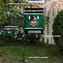 College Flags & Banners Co. Cleveland State Vikings Garden Flag with Stand Holder by GreenHaven Gardens