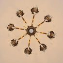 Vintage 8 Arms Crystal Chandelier Candle Light Fixture for Dining Room Living Room Bedroom Hallway Entryway Antique Gold Finish (27"-8 Lights)