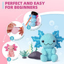 Crochet Kit for Beginners, Crochet Animal Kits,Crocheting Kit for Starters with Step-by-Step Video Tutorials, Beginner Crochet Kits for Adults (2Pack Axolotl) by TinyTreasures Baby Boutique