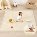 1.3" Thick Baby Play Mat for Floor, 39x59 Foam Tummy Time Mat, Padded Support Soft Plush Nursery Rug for Infant Kids Toddler Crawling Kick Activity (Ivory) by TinyTreasures Baby Boutique