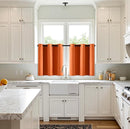 MIULEE Short Fall Curtains for Windows - Orange Blackout Half Window Curtains Thermal Insulated Privacy Drapes for Kitchen Bedroom Bathroom Grommet Top Small Basement Tiers W40 x L36 Inch 2 Panels by TinyTreasures Baby Boutique