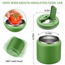 Soup Thermo for Hot Food Kids 25.5oz Lunch Containers with Buckle Lid Wide Mouth Hot Food Jar Vacuum Insulated Stainless Steel Bento Box Leakproof with Spoon(Green) by TinyTreasures Baby Boutique