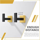 Angle Simple Bathroom Towel Hook 2 Pack, SUS 304 Stainless Steel Bath Robe Coat Holder Wall Mounted, Black & Gold by CozyNest Decor