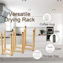 Yesland 2 Pack Wooden Bottle Drying Rack - Retractable Bamboo Dish Drying Rack Plastic Bag Drying Stander Holder for Water Bottles, Dish, Plate, Cup, Book, Pot Lid, Cutting Board, Reusable Baggies by TinyTreasures Baby Boutique