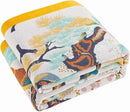 Fall Throw Blanket for Couch, Yellow Boho Decorative Throw Blanket, 100% Cotton Muslin Breathable Woven Farmhouse Blankets Quilt, 60"x80" Reversible Lightweight Blankets Bohemian Throw Quilt by CozyNest Decor
