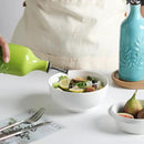 Sweejar Ceramic Olive Oil Dispenser Bottle, 20 Oz Relief Opaque Oil Cruet Protects To Reduce Oxidation, Suitable for Storage, Vinegar, Soy Sauce,Liquids,Set of 2 (Gradient Blue Gradient Green) by CozyNest Decor