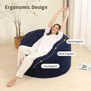 Memory Foam Bean Bag Chair for Adults/Teens, Bean Bag Sofa with Fluffy Removable Cover, for Living Room Bedroom, 3FT Blue by CozyNest Decor