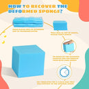 Foam Pit Cubes, 24 PCS 5 Inches Gymnastics Foam Blocks Trampoline Blocks, Multi-Sport Protective Padding for Freerunning, Trampoline, Parkour, Skate Parks & BMX - Blue & Yellow by TinyTreasures Baby Boutique
