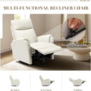 COLAMY Faux Leather Swivel Recliner Chair with Footrest, High Back with Double-Layer Cushion, Glider Recliner for Nursery & Living Room, Bedroom, Beige by TinyTreasures Baby Boutique