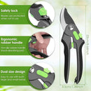 Pruning Shears for Gardening 8.6 inch Steel Garden Clippers with Safety Lock Handheld Gardening Shears Ergonomic Non Slip Plant Clippers Tools for Flowers Branches by GreenHaven Gardens