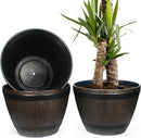 Large Whiskey Barrel Planter for Outdoor Plants - Flower Pots Garden Wine Barrel Planter Outdoor - 21" D x 15" H by GreenHaven Gardens