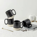 Hasense Ceramic Coffee Mugs Set, 15 oz Large Coffee Cups Set of 4, Tea Cups with Handle for Men and Women, Latte Mugs for Coffee, Tea, Milk, Hot Chocolate, Microwave Dishwasher Safe, Black by CozyNest Decor