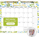 Calendar 2025-2027 22 Monthly Wall Calendar Runs from September 2025 until June 2027 Spiral Binding Hanging 11.5" x 14.7" Thick Paper with Julian Dates and Block for School Office（Flower） by TinyTreasures Baby Boutique