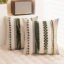 Boho Throw Pillow Covers 18x18 Set of 2 Christmas Decorative Cushion Case Striped Square Pillows Cover Chenille Pillow Cases Accent Neutral Pillowcase for Sofa Couch Bed,Dark Green by CozyNest Decor