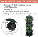 Vertical Planter 6 Tier Stackable Planters Garden Planters Strawberry Herb Flower and Vegetable Planter Indoor Outdoor Gardening Pots with Removable Wheels and Tools by CozyNest Decor
