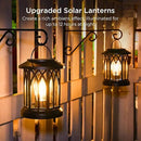 WdtPro Solar Lanterns Outdoor Hanging 4 Pack, Upgraded Bright Waterproof Lantern for Outside, Over 12Hrs Powered Lights for Garden, Yard, Patio Decor (Warm Light) by CozyNest Decor