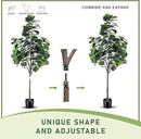 8ft(96in) Fiddle Leaf Fig Tree Artificial - Tall Faux Fiddle Leaf Fig Tree - Fake Fig Plant with Realistic Texture for Indoor Outdoor Modern Home House Office by CozyNest Decor