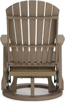 Signature Design by Ashley Hyland Wave Casual Weather Resistant HDPE Outdoor Swivel Glider Chair, Light Brown by GreenHaven Gardens