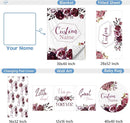 Personalized Crib Bedding Set for Girls, 5 Pcs Nursery Bedding Crib Sets, Soft Custom Flowers Baby Crib Set with Name, Double Layer Baby Bedding Set Customized Gifts for Infants Toddlers Kids by TinyTreasures Baby Boutique