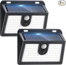 Solar Lights Outdoor Motion Sensor, 2 Pack 149 LED Waterproof Solar Powered Fence Lights, 3 Lighting Modes Security Wall Light for Outside Backyard Deck Garden Door Step Walking Dog, Cold Light 6500K by GreenHaven Gardens