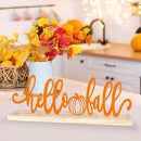 COCHIE Metal Hello Fall Sign, Orange Fall Decorations for Home, Office, Shelf, Mantel, Indoor, Autumn Decoration, Pumpkin Decor (Autumn B) by CozyNest Decor