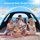 NXONE Beach Tent Sun Shade Shelter for 3/4/6 Person Person with UV Protection, Extended Floor, 3 Mesh Roll Up Windows & 8.0/8.5mm Fiberglass Rods丨Carry Bag Included by TinyTreasures Baby Boutique