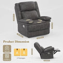 Recliner Chair for Adults, Oversized Manual Pull Tab Reclining Chair, 2-Tier Cushions, Minimalist Style Single Sofa for Living Room, RV (Polished Microfiber) by CozyNest Decor