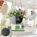 Hanging Planters for Indoor Outdoor Plants, Set of 2 Self Watering Hanging Pots with Drainage Hole & Plug and 20" Chain & Hooks by GreenHaven Gardens