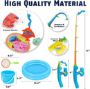 CozyBomB™ Magnetic Fishing Toys Game Set for Kids | Water Table Bathtub Kiddie Pool Party & Pole Rod Net, Plastic Floating Fish Toddler Color Ocean Sea Animals Birthday Age 3 4 5 6 Year by TinyTreasures Baby Boutique