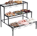 DOEWORKS 3 Tier Stair Style Metal Plant Stand, Garden Shelf for Large Flower Pot Display Rack Indoor Outdoor, Black by GreenHaven Gardens