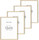 HAUS AND HUES 12x16in Beige Oak Wood 4-Piece Picture Frame Set, Natural Oak Wood Frames, Premium Wood Source, Rustic Modern Style, Set of 4 12x16 Frames