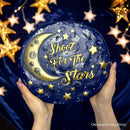 Elegant Resin Stepping Stone, Outdoor Garden Pathway Decoration (Shoot for The Stars Stepping Stone, 9.5" Galactic Moon and Stars Space Themed Gift) by GreenHaven Gardens