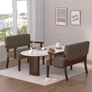 Accent Chair 2 Seat, Arm Chairs with Soft Seat and Armrests for Living Room, Love seat for Dining, Reading, and Waiting Rooms (Brown) by CozyNest Decor