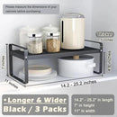 3 Pack Expandable Cabinet Shelf Organizer Kitchen Shelf Riser Stackable Pantry Shelves Kitchen Organizers and Storage Metal Spice Rack Countertop Organizer Cupboard Adjustable Shelfs Desk Rack Shelf by CozyNest Decor