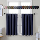 Simplebrand Ava Navy Blue Short 36 Inches Blackout Curtain 2 Panels Set, Half Window Rod Pocket Privacy Curtain Tiers for Kitchen, Curtains Blackout for Bathroom Shades, W40 x L36 Inch, Navy Blue by TinyTreasures Baby Boutique