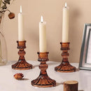 12PCS Amber Candlestick Holders Set- 4" H Taper Candle Holders, Glass Candle Holders Bulk for Wedding, Party, Fall Home Table Centerpieces, Festival Gifts & Windowsill Decor by CozyNest Decor