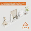 White Floating Shelves for Wall, 48 Inch Floating Shelves for Home Decor, Wall Mounted Rustic Wood Shelves, Bathroom, Hanging Deep Shelf for Bedroom, Living Room, Kitchen, 2 Packs by CozyNest Decor