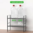 Expandable Cabinet Storage Shelf Stackable Organizer Rack for Kitchen Bathroom Pantry Spice Cupboard Countertop Home Office Desk Heavy Duty Nonslip Black Small 3 Pack by CozyNest Decor