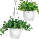 6.5 Inch 2 Pcs Self Watering Hanging Planter Indoor Plant Pots Drainage Holes, Outdoor Hanging Planters Flower Pot Basket, Visible Water Level, Plant Hanger Home Decor, Gardening by GreenHaven Gardens