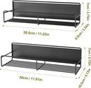 2 Pack Magnetic Spice Rack Organizer, Space Saver for Refrigerator and Microwave Oven, Magnetical Fridge Shelf for Jars, Seaoning, tins and Utensils Black by CozyNest Decor