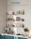 OROPY Spice Rack Wall Mounted, Rustic Wood Hanging Rack for Over The Stove, Kitchen Wall, 4 Pack by CozyNest Decor