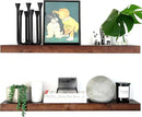 Homeforia 30inch Walnut Floating Shelves for Wall Mounted, High End Solid Real Wood 30 in Floating Shelf, Dark Brown Wooden 30 inch Long Floating Shelves, Heavy Duty Bracket, 30 X 6.5 X 1.75, Set of 2 by CozyNest Decor