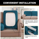 PrinceDeco Couch Cushion Cover Cushion Slipcover for Chair Sofa Cushion Furniture Protector Seat Cushion Sofa Cover for Dog Pet Kid with Elastic Straps Width Up to 29.5", Deep Teal by CozyNest Decor