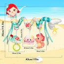 Carseat Toys Hanging Car Seat Toys for Babies 0-6 Months Boy Girl, Mermaid Stroller Toy Newborn Infant Sensory Baby Toy 0-6 Months with Music Rattle Teether, Gift for 0 3 6 9 12 Months by TinyTreasures Baby Boutique