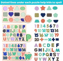 Wooden Puzzles for Toddlers, Voamuw Wooden Alphabet Number Shape Puzzle Toddler Education Learning Toys for Kids Ages 3 4 5 Years Old (Set of 3) by TinyTreasures Baby Boutique
