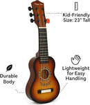 23" Acoustic Guitar, Kids 6 String Toy Guitar - Realistic Steel Strings - Beginner Practice First Musical Instrument for Children, Toddlers (Amber Sunburst) by TinyTreasures Baby Boutique